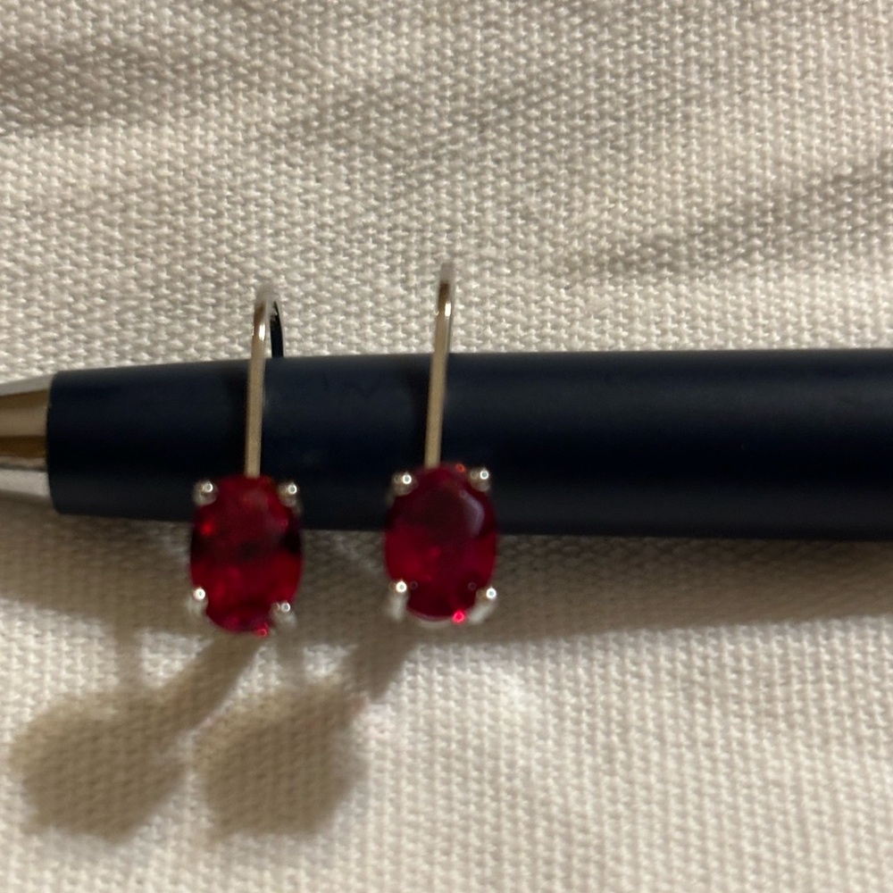 Elegant Red Gemstone Earrings